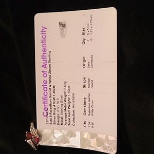 QVC jewelry Rajasthan Garnet & White Zircon Sterling Ring Size 8